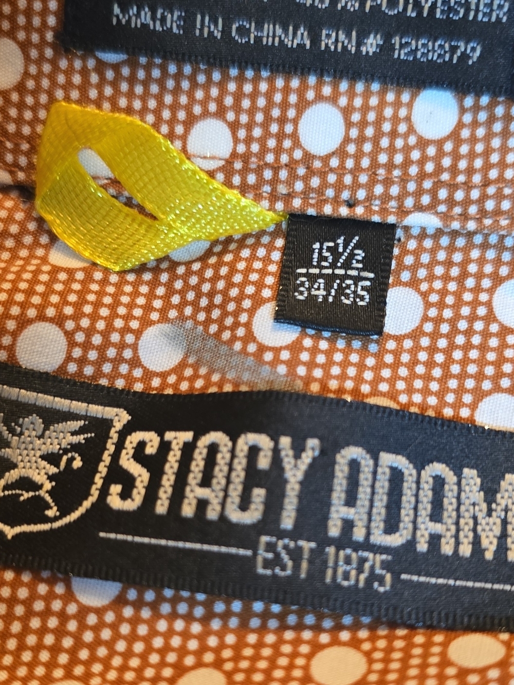 Stacy Adams Kids Polka Dot Orange Shirt with Yellow Accent